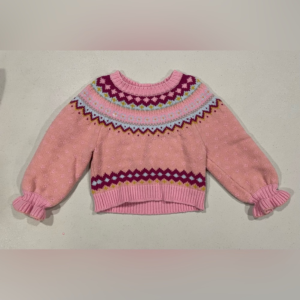 LoveShackFancy Pink and Purple Patterned Sweater